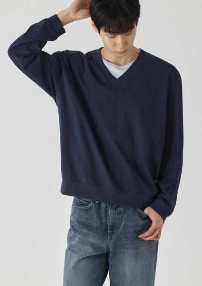 レイヤードVネック長袖Tシャツ