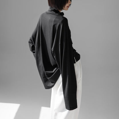 PAPERMOON ペーパームーン クラシックルーズフィットテンセルハーフネックトップ