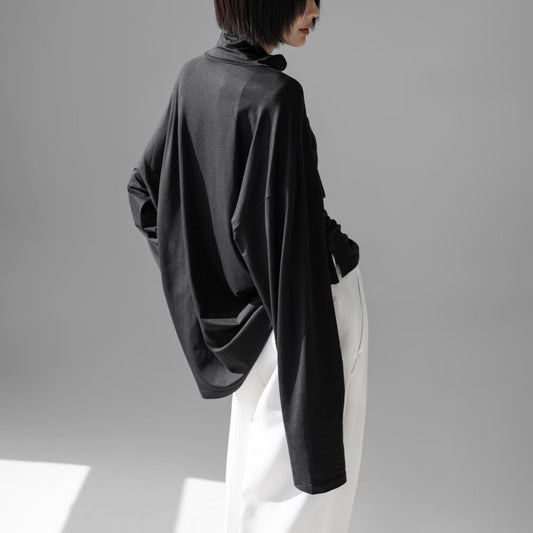 PAPERMOON ペーパームーン クラシックルーズフィットテンセルハーフネックトップ