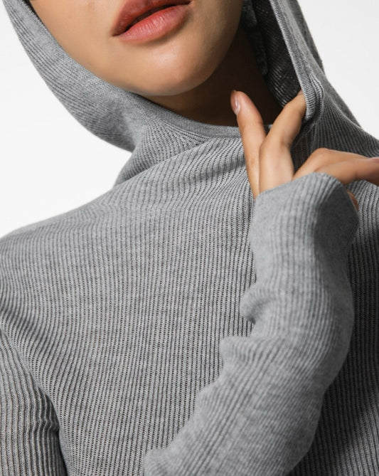 [PAPERMOON] SS / Whole Garment Hooded Knit Top