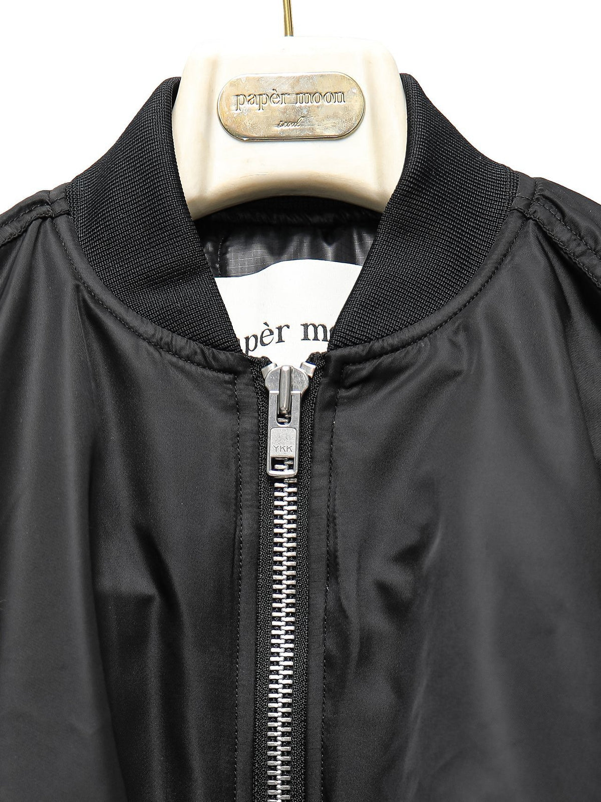 PAPERMOON Heavy Twill Nylon Cropped Balloon MA-1 Flight Jacket