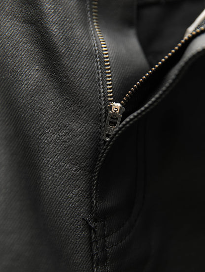 PAPERMOON Oversized Black Coated Denim Jeans