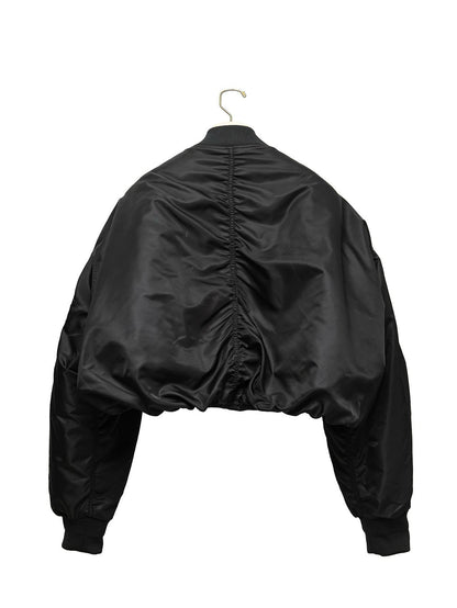 PAPERMOON Heavy Twill Nylon Cropped Balloon MA-1 Flight Jacket