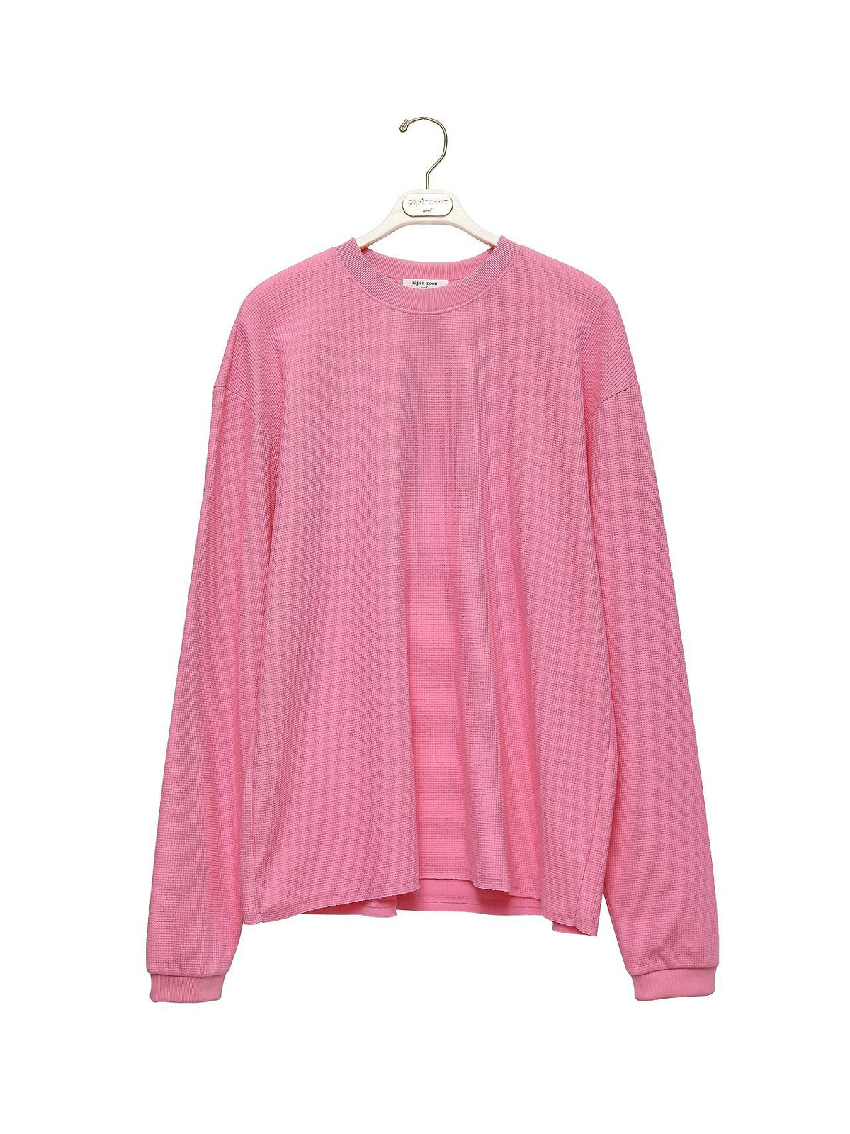 PAPERMOON ペーパームーン ワッフルファブリックオーバーサイズロングスリーブTシャツ