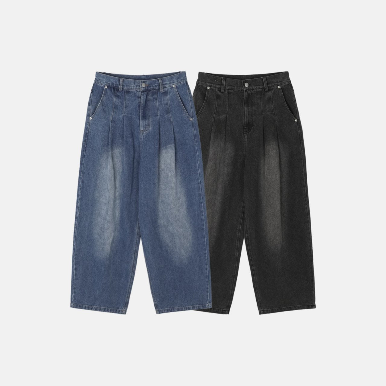 Rise Two-Tuck Wide Jeans