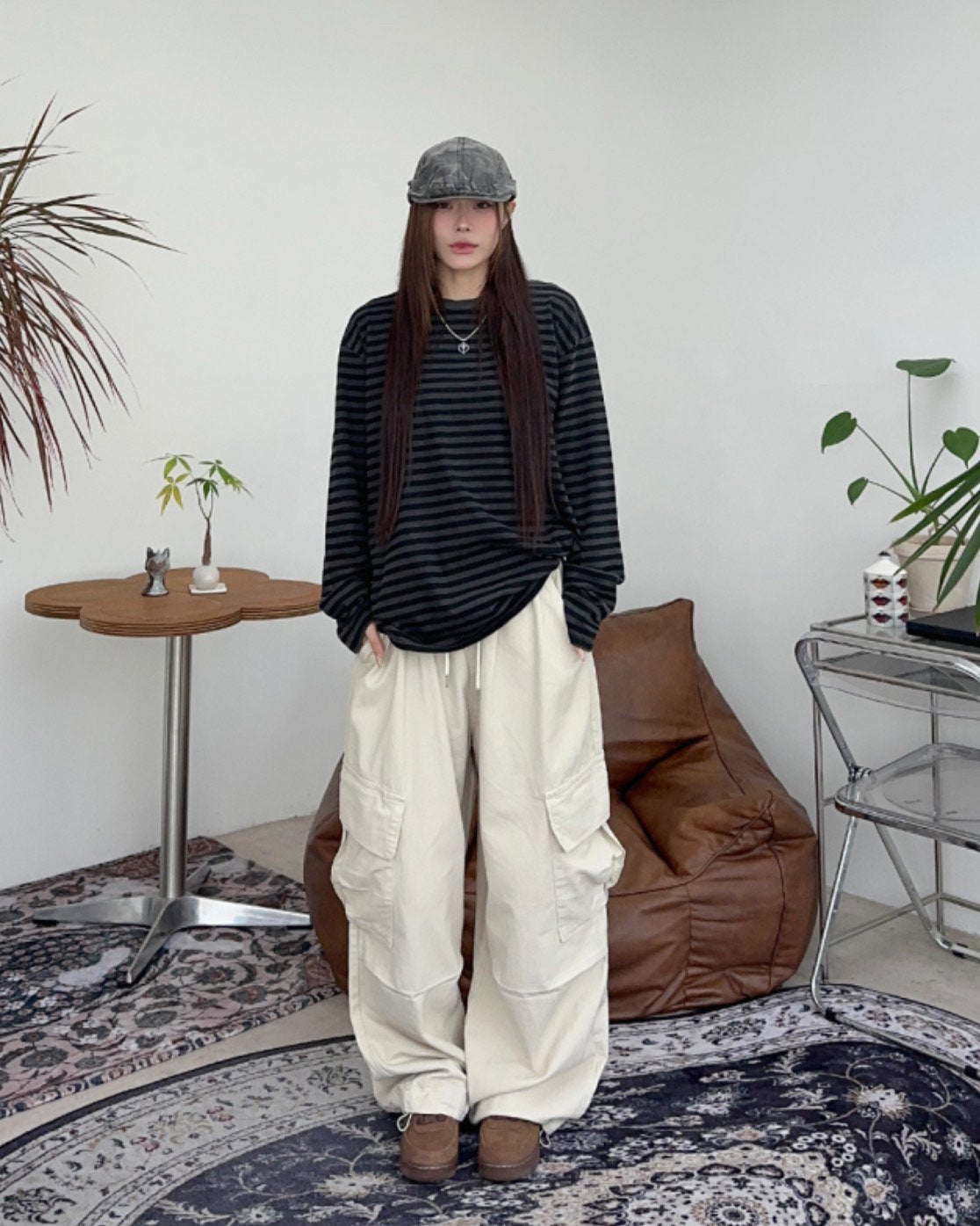 Pigment Stripe Crewneck L/S Tee