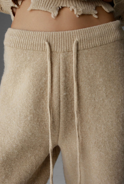PAPERMOON Vintage Fuzzy Cashmere Wool Jogger Pants