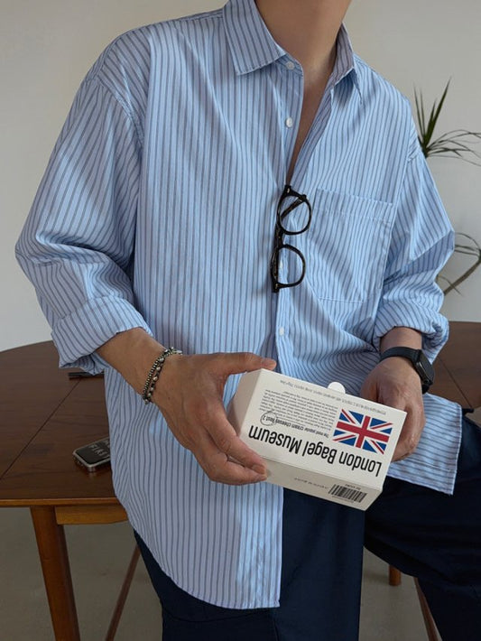 Rosy Stripe Oversized Shirt