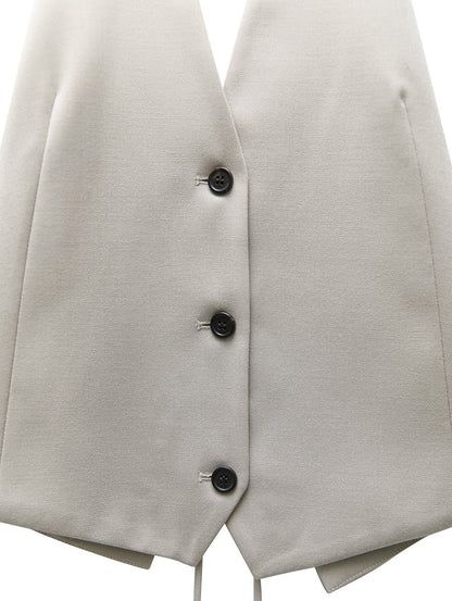 PAPERMOON Back Open Tailored Halter Neck Vest