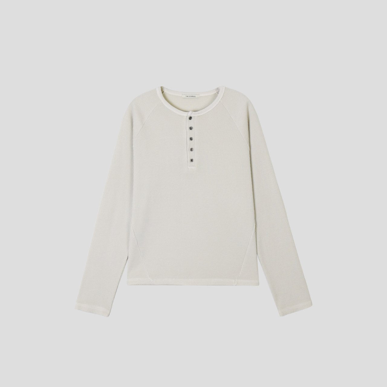 Waffle Pigment Henley Neck Tee