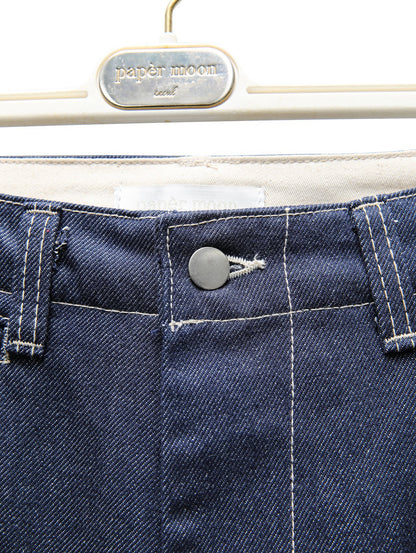 PAPERMOON ペーパームーン ステッチディテールワイドバギーデニムパンツ