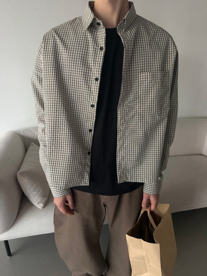 Pigment-Washed Nylon Shirt Jacket