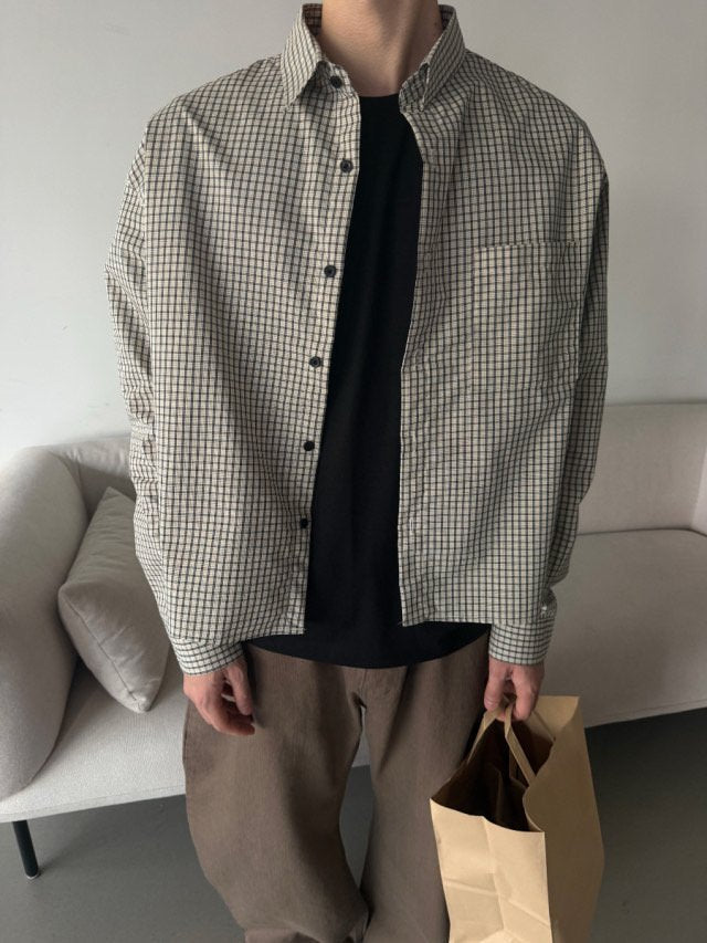 Pigment-Washed Nylon Shirt Jacket