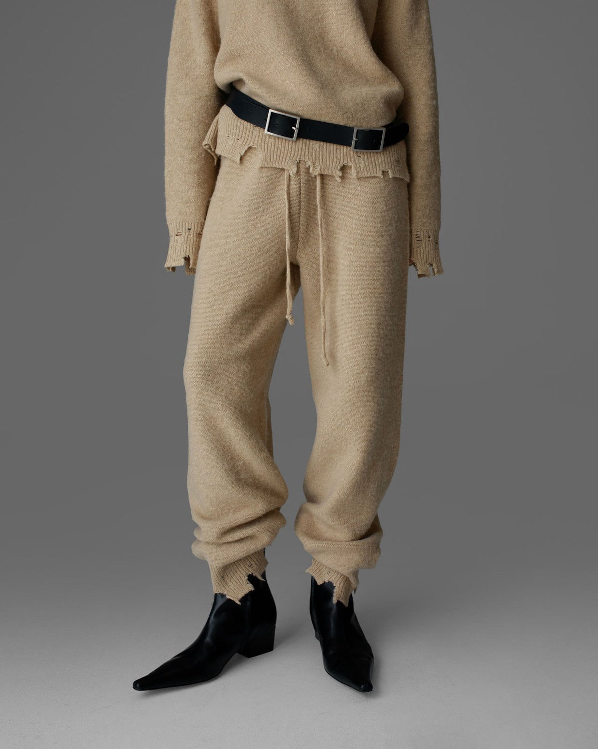 PAPERMOON Vintage Fuzzy Cashmere Wool Jogger Pants