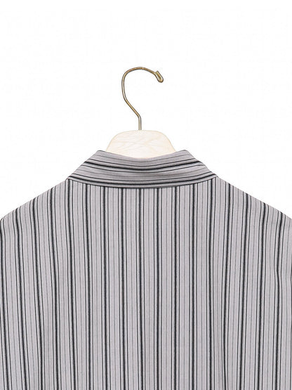 PAPERMOON Oversized Striped Pattern Pocket Button Down Shirt