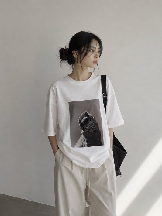 Masked Cat Graphic Tee