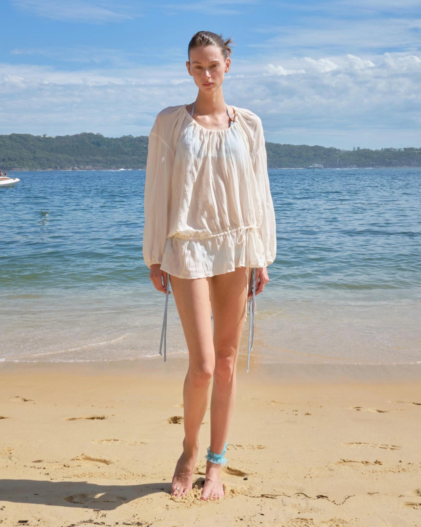 Shirring Half Blouse