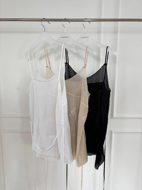 Embroidered Slip Dress