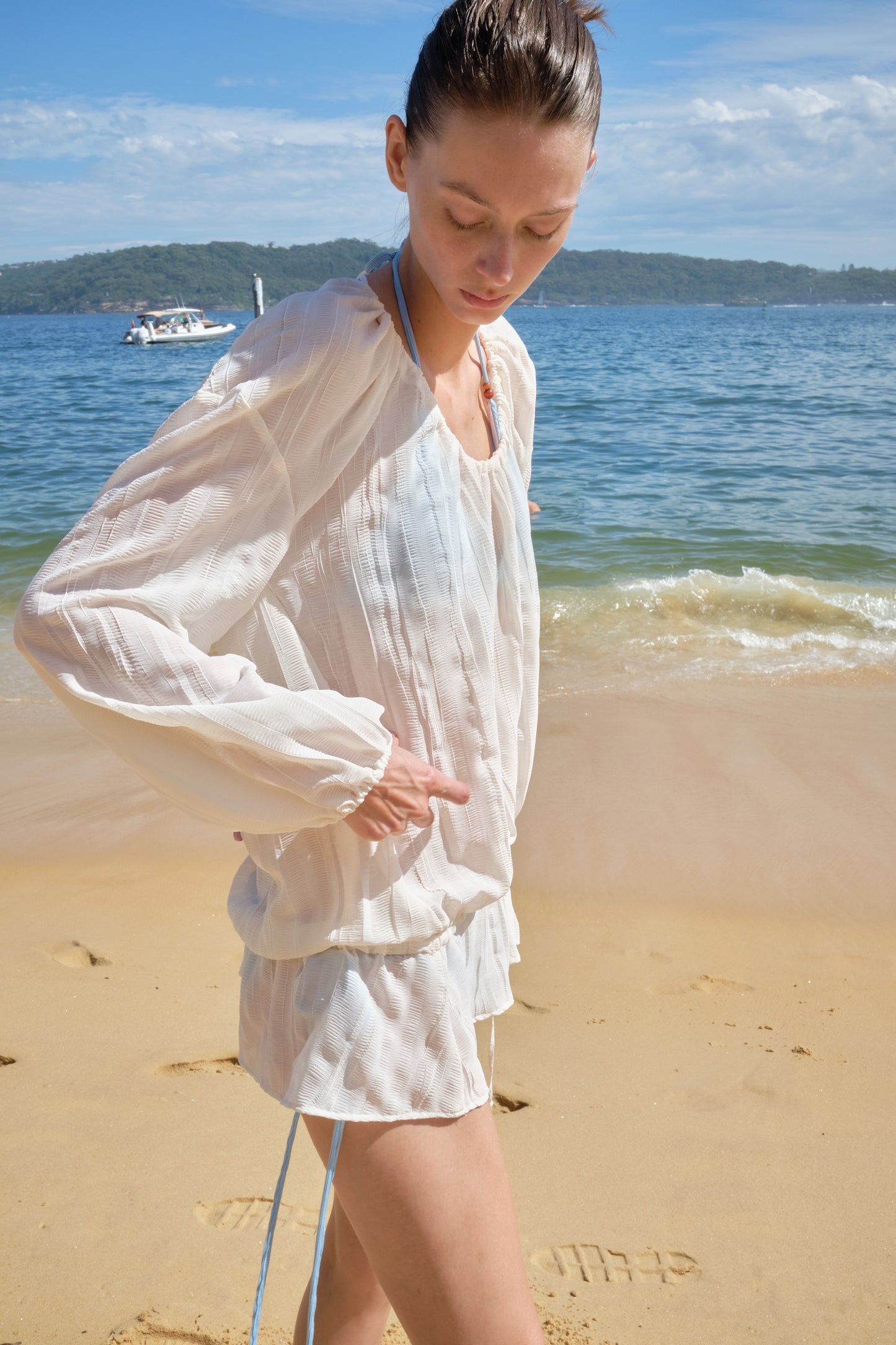 Shirring Half Blouse