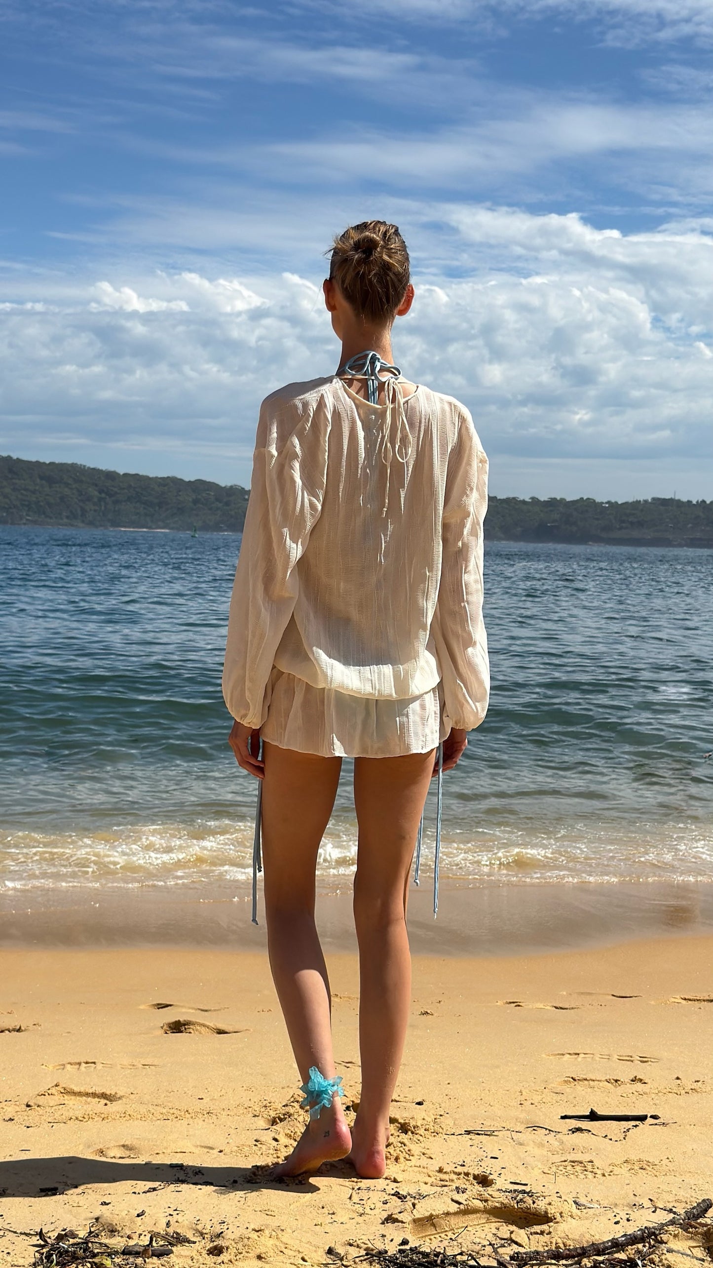 Shirring Half Blouse
