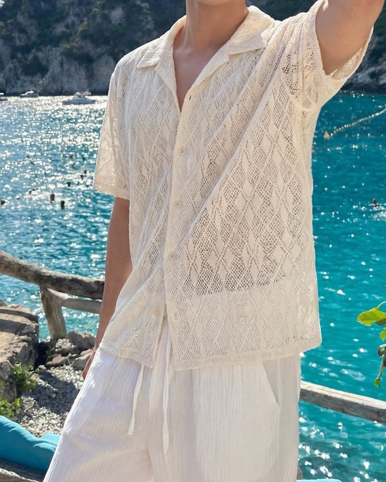 Argyle Punching Lace Shirt