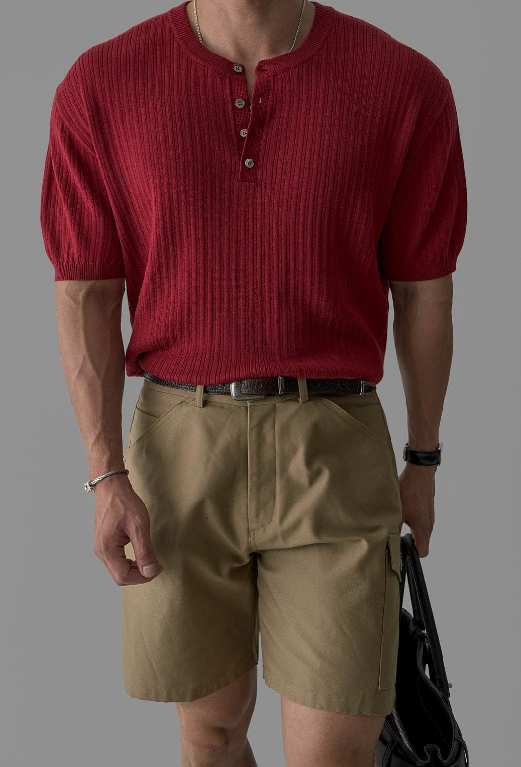 Vertical Henley Summer Knit