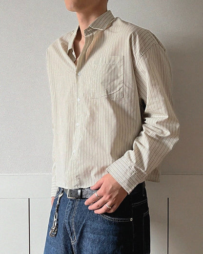 Warm Stripe Crop Shirt