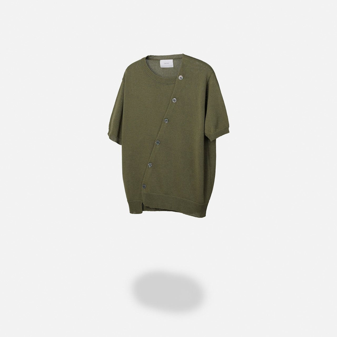 Diagonal Button Knit Tee
