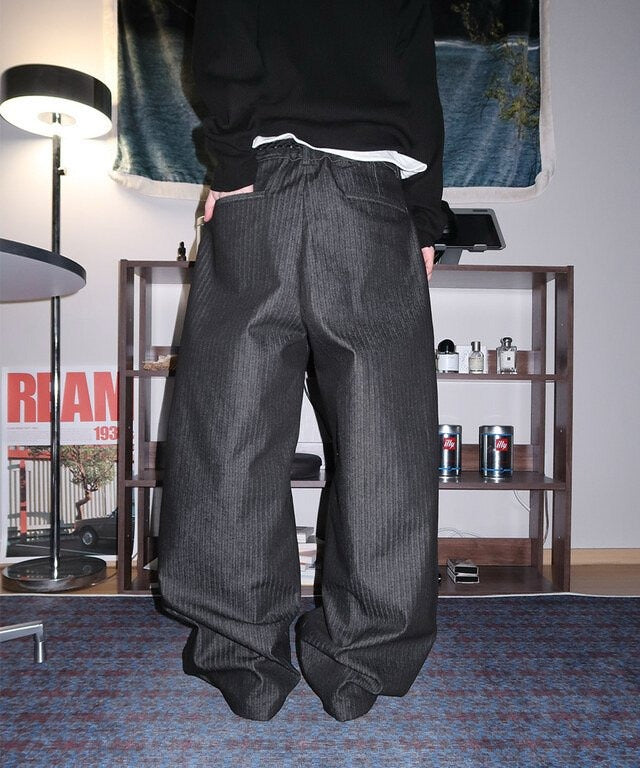 Herringbone Two-Tuck Wide Slacks
