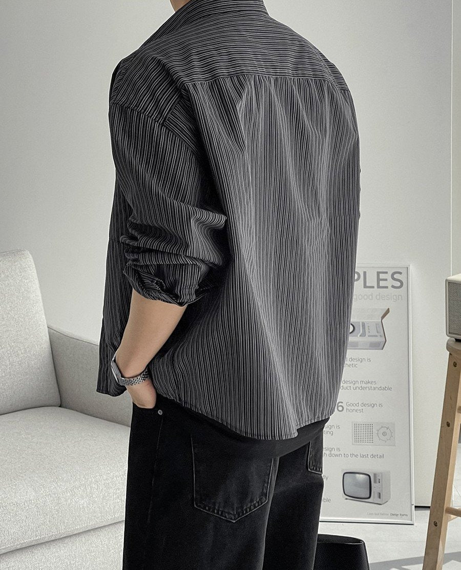 Warm Stripe Crop Shirt