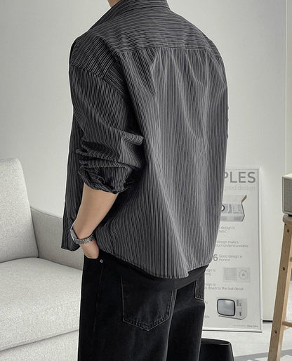 Warm Stripe Crop Shirt