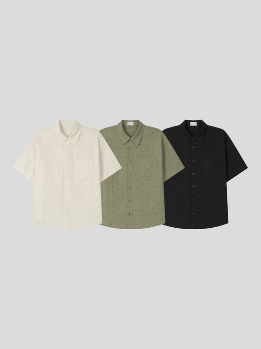 Pigment-Washed Nylon Shirt Jacket