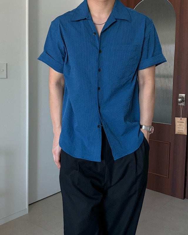 Pigment-Washed Nylon Shirt Jacket
