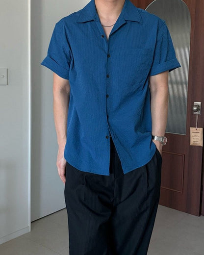 Pigment-Washed Nylon Shirt Jacket