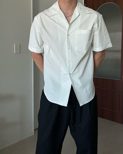 Pigment-Washed Nylon Shirt Jacket