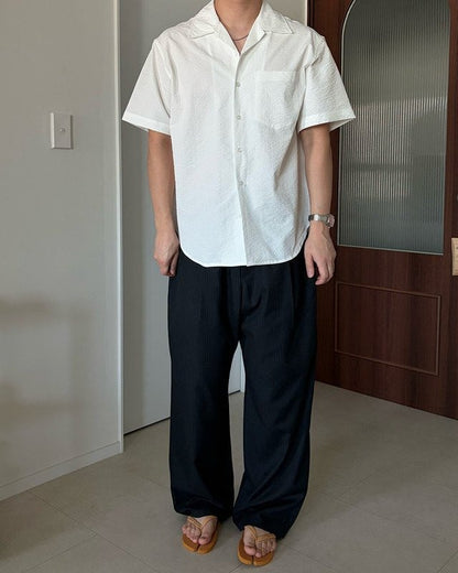 Pigment-Washed Nylon Shirt Jacket