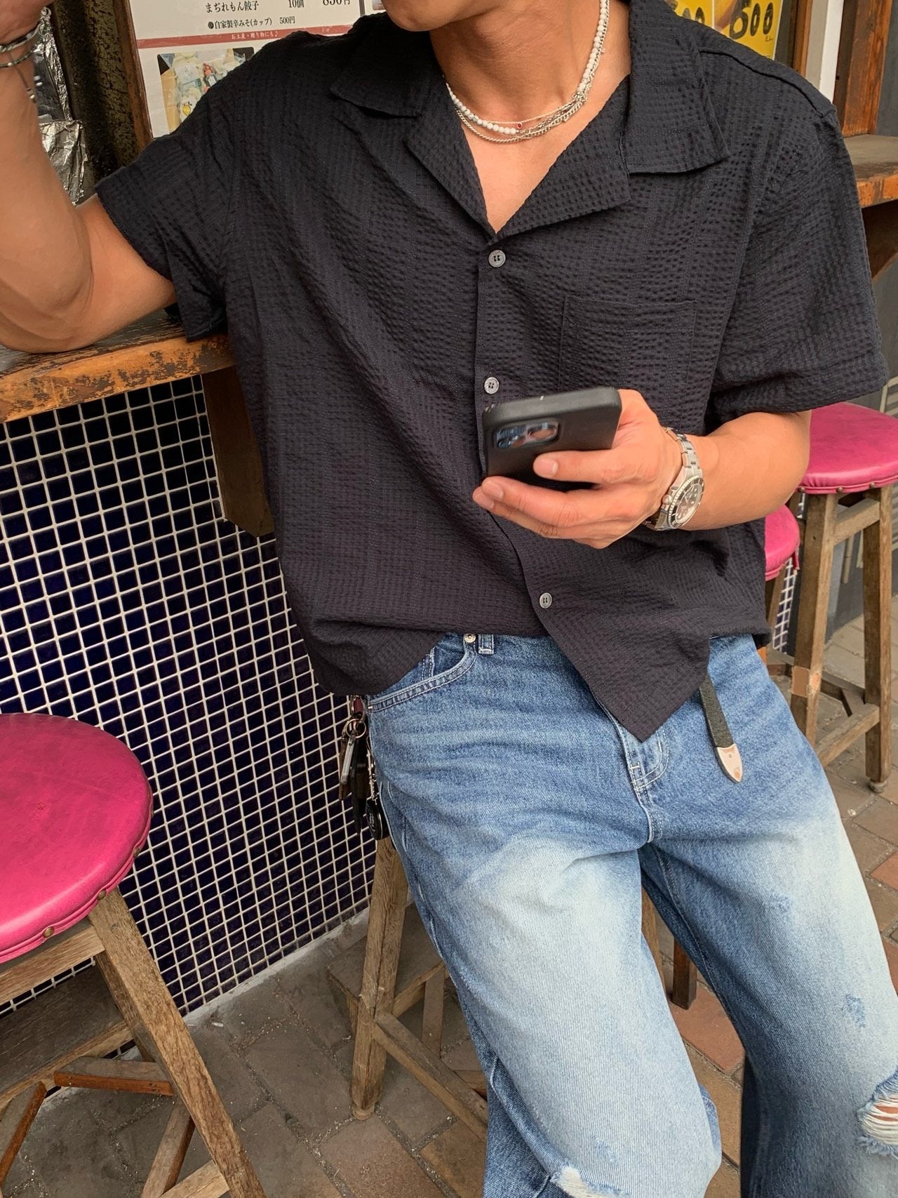 Popo Open Collar Shirt