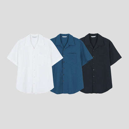 Pigment-Washed Nylon Shirt Jacket