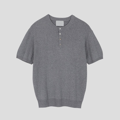 Vertical Henley Summer Knit
