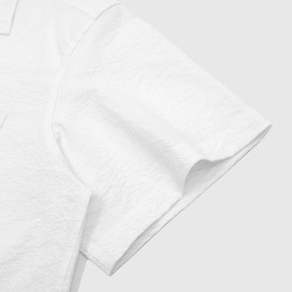 Pigment-Washed Nylon Shirt Jacket