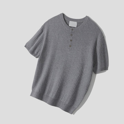Vertical Henley Summer Knit