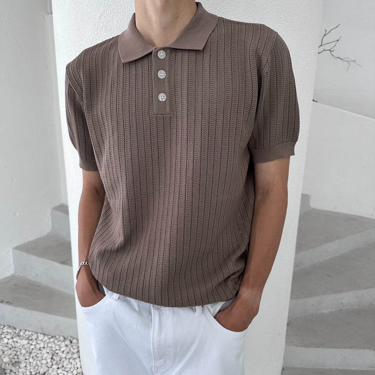 Honeycomb Knit Polo