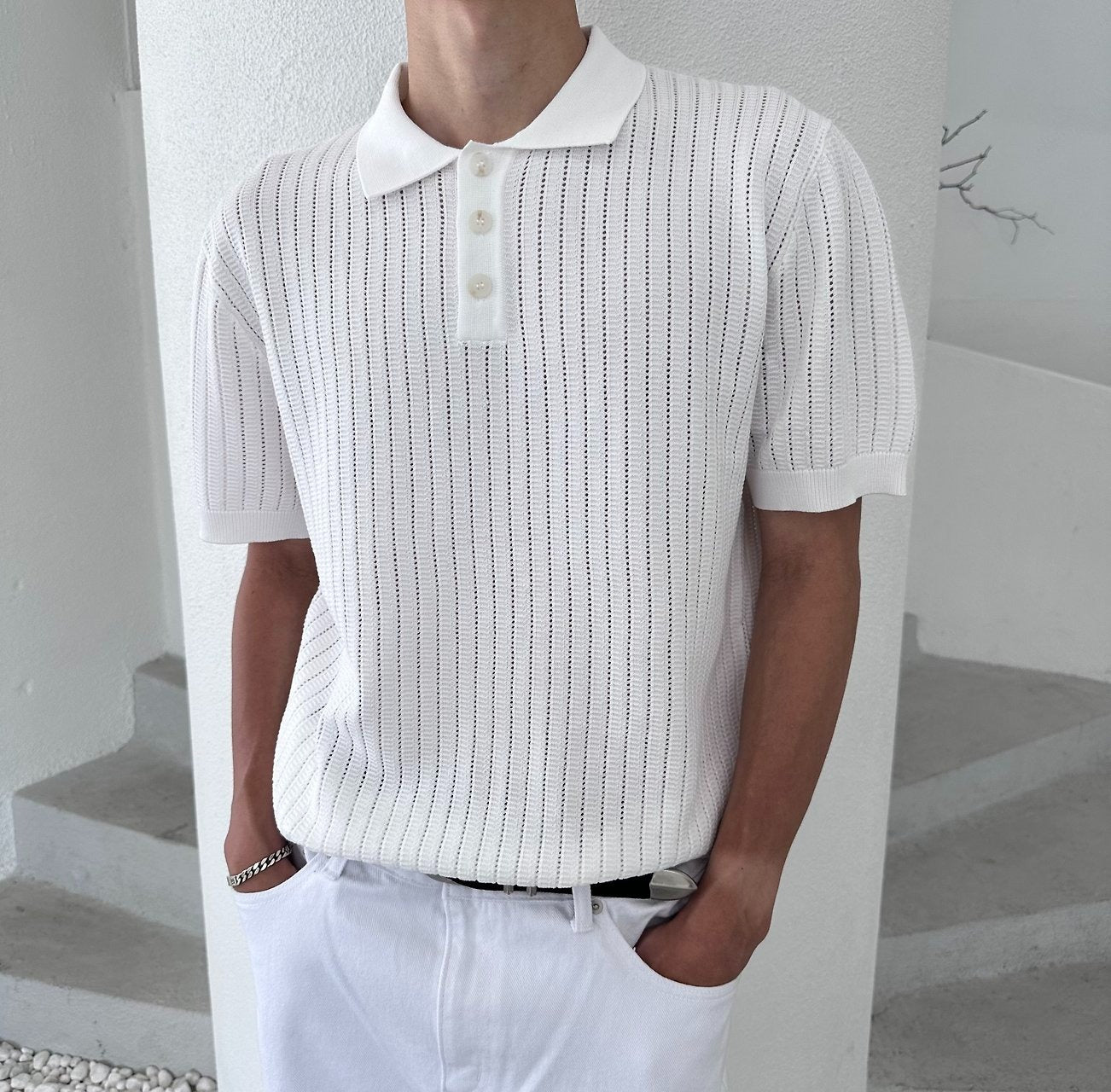 Honeycomb Knit Polo