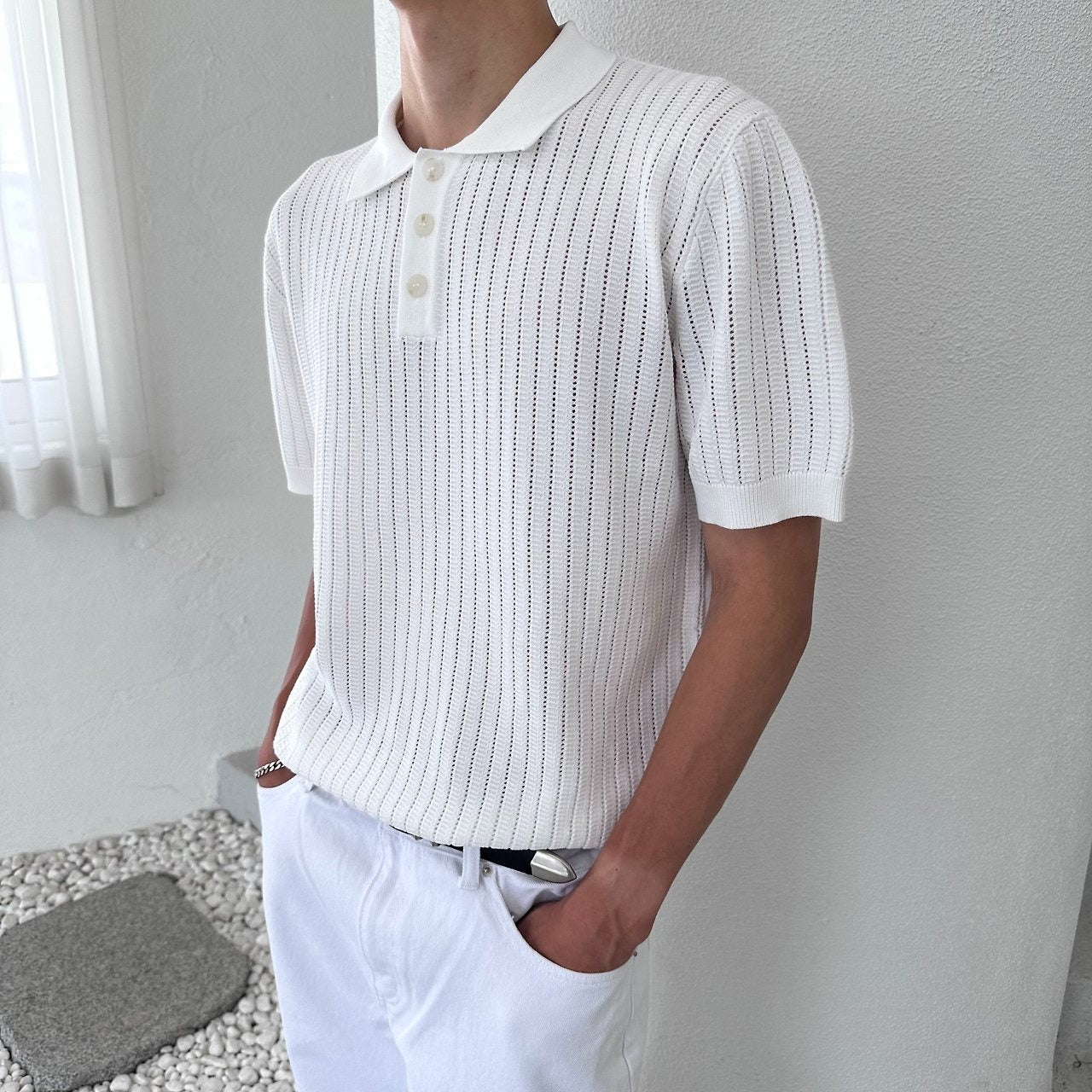 Honeycomb Knit Polo