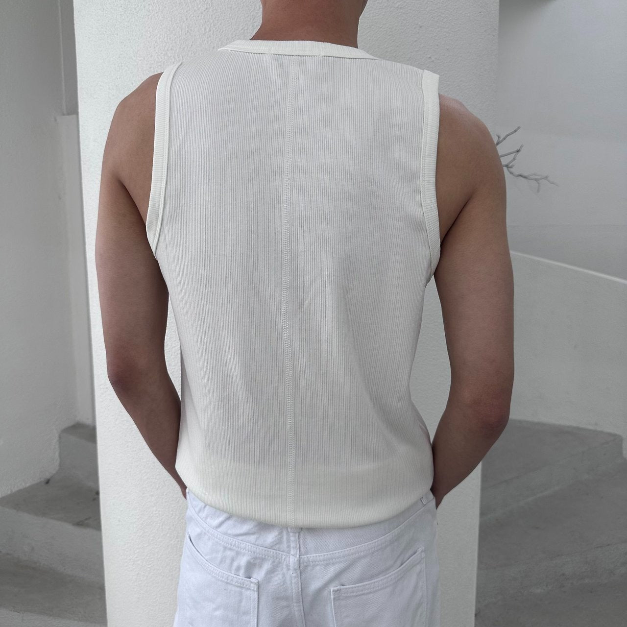 Muscle Fit Rib Tank Top
