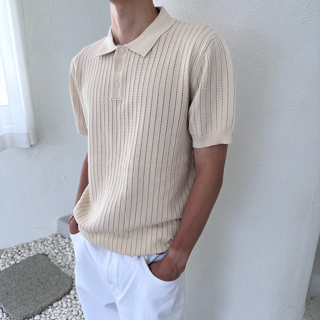 Honeycomb Knit Polo