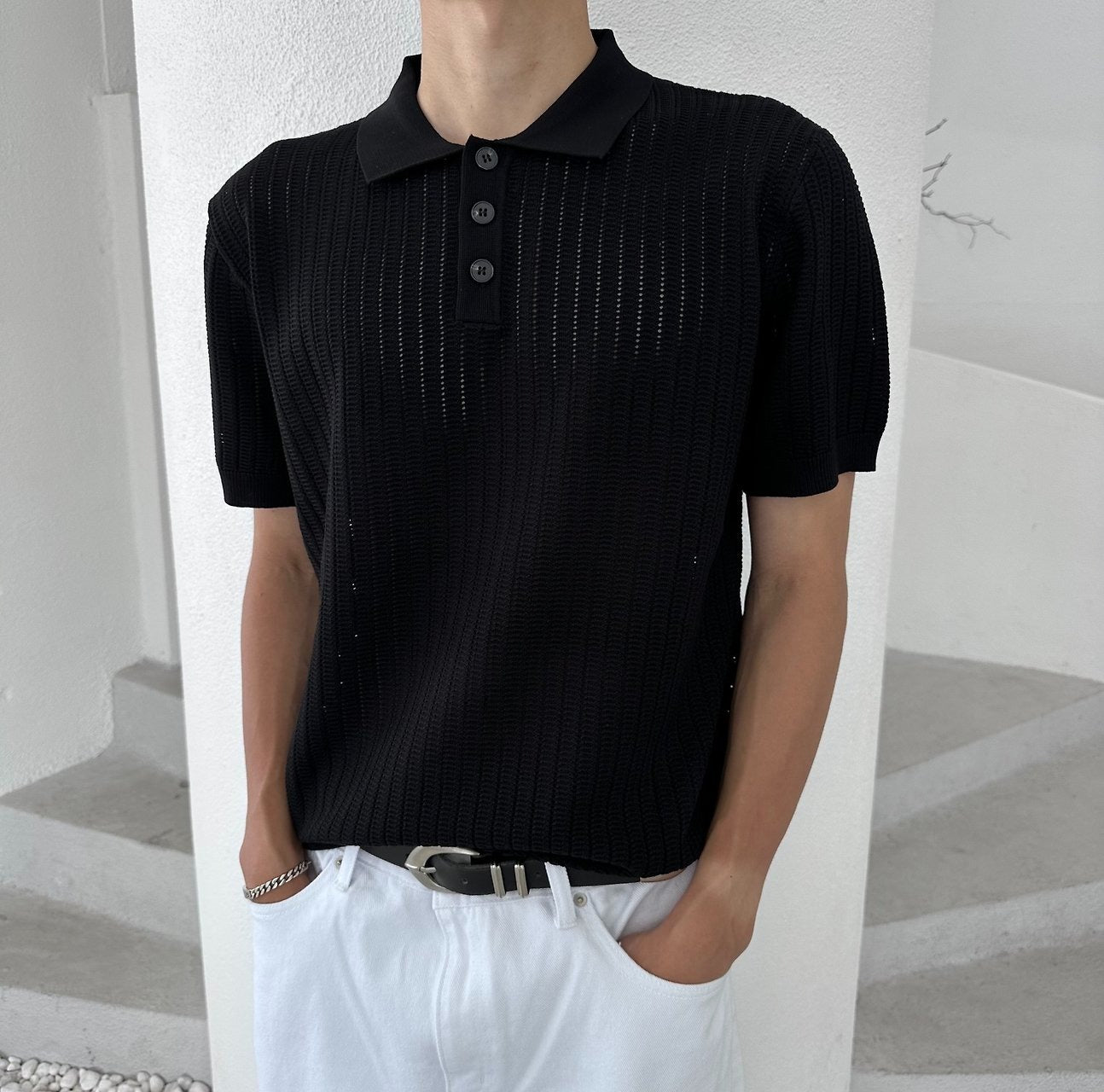 Honeycomb Knit Polo
