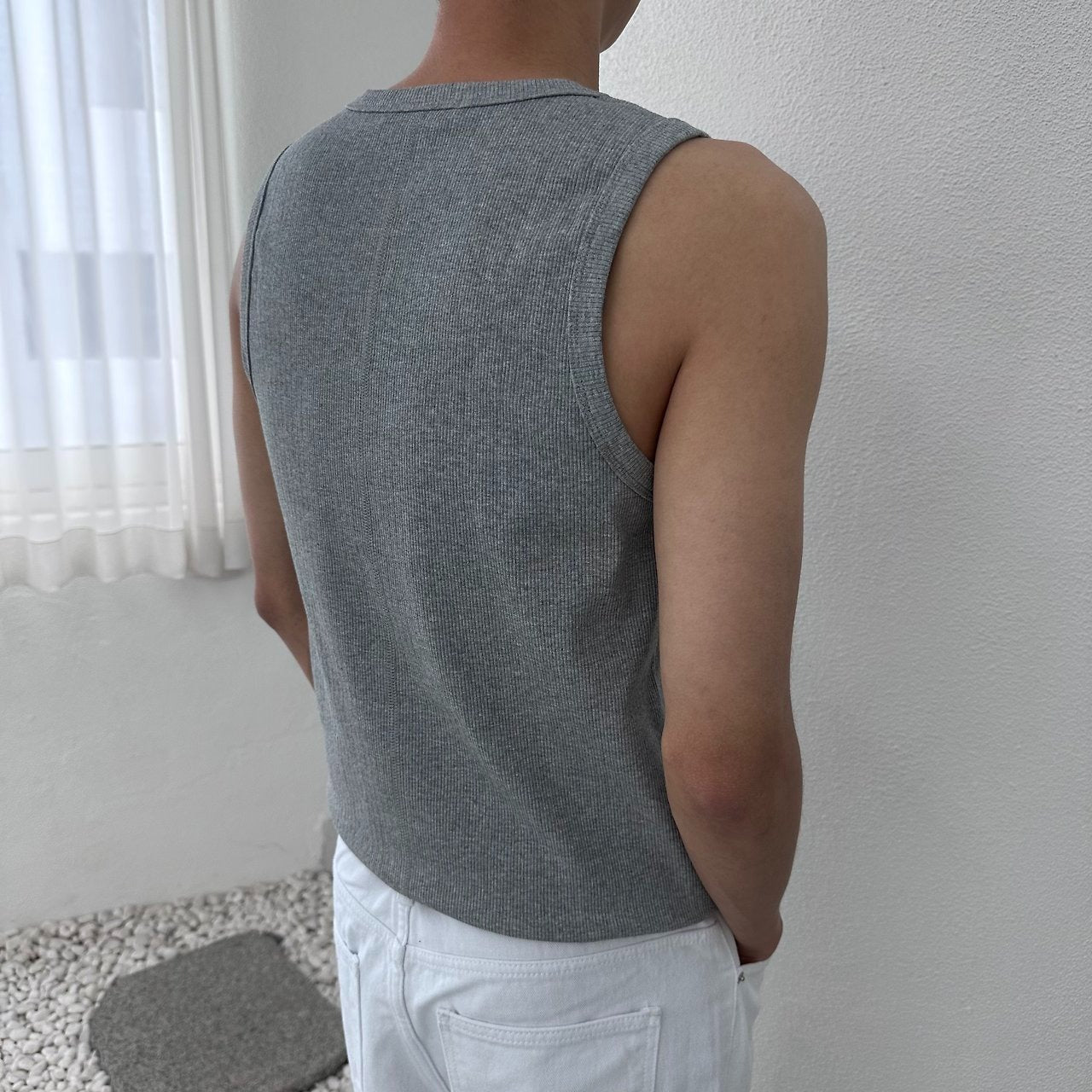 Muscle Fit Rib Tank Top