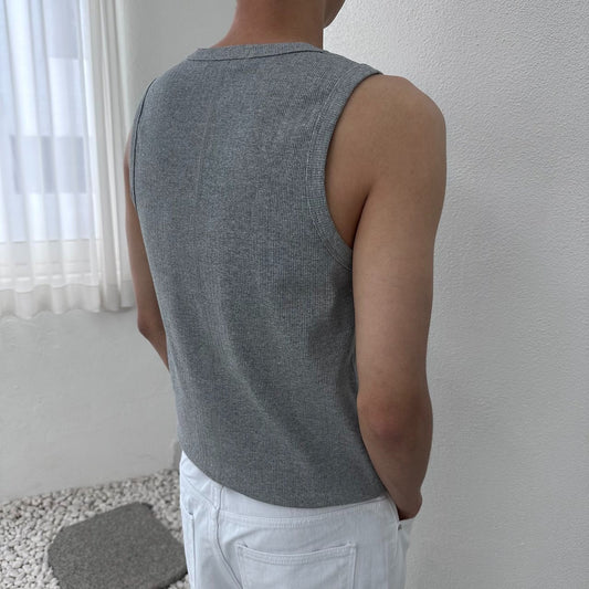 Muscle Fit Rib Tank Top