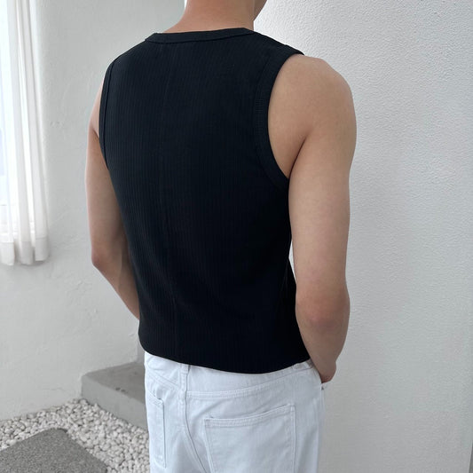 Muscle Fit Rib Tank Top